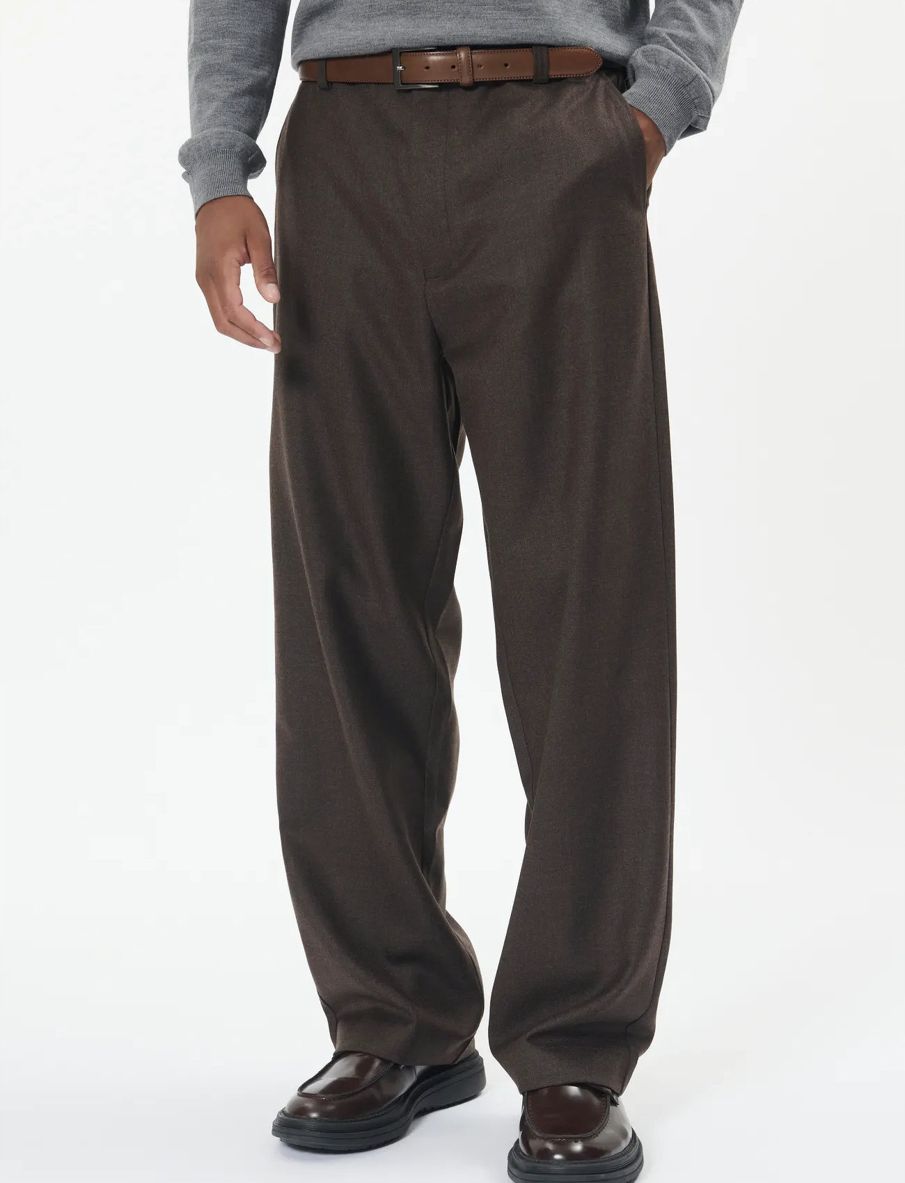 Matinique Machino Pleat Pant 73, 33 x 34, Brown, Bukser > Formelle Bukser, Herre