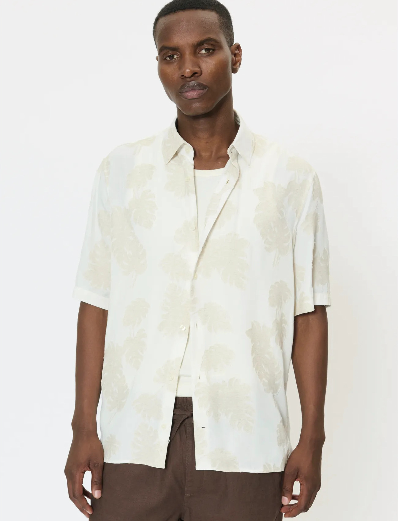 Matinique Maklampo Ss, M, Cream, Skjorter > Afslappet Shirts, Herre