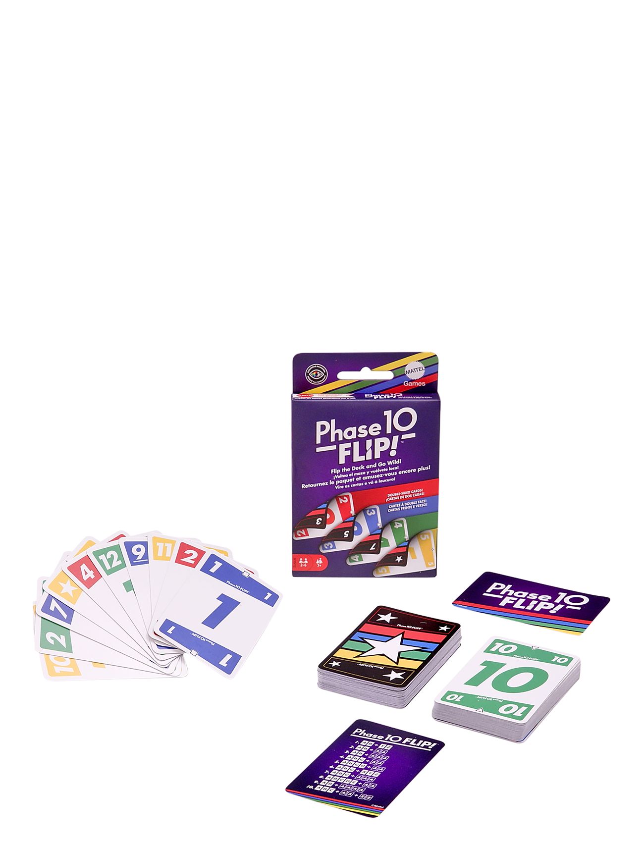 Mattel Games Games Phase 10 Flip! Card Game Shedding Multi/patterned