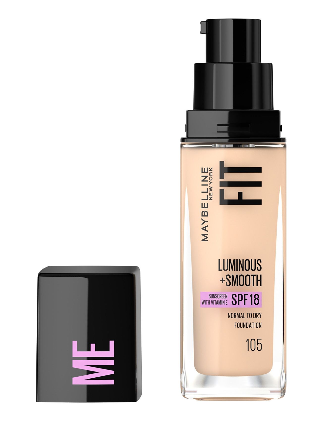 Maybelline New York Fit Me Luminous + Smooth Foundation 105 Natural Ivory Foundation Smink Maybelline
