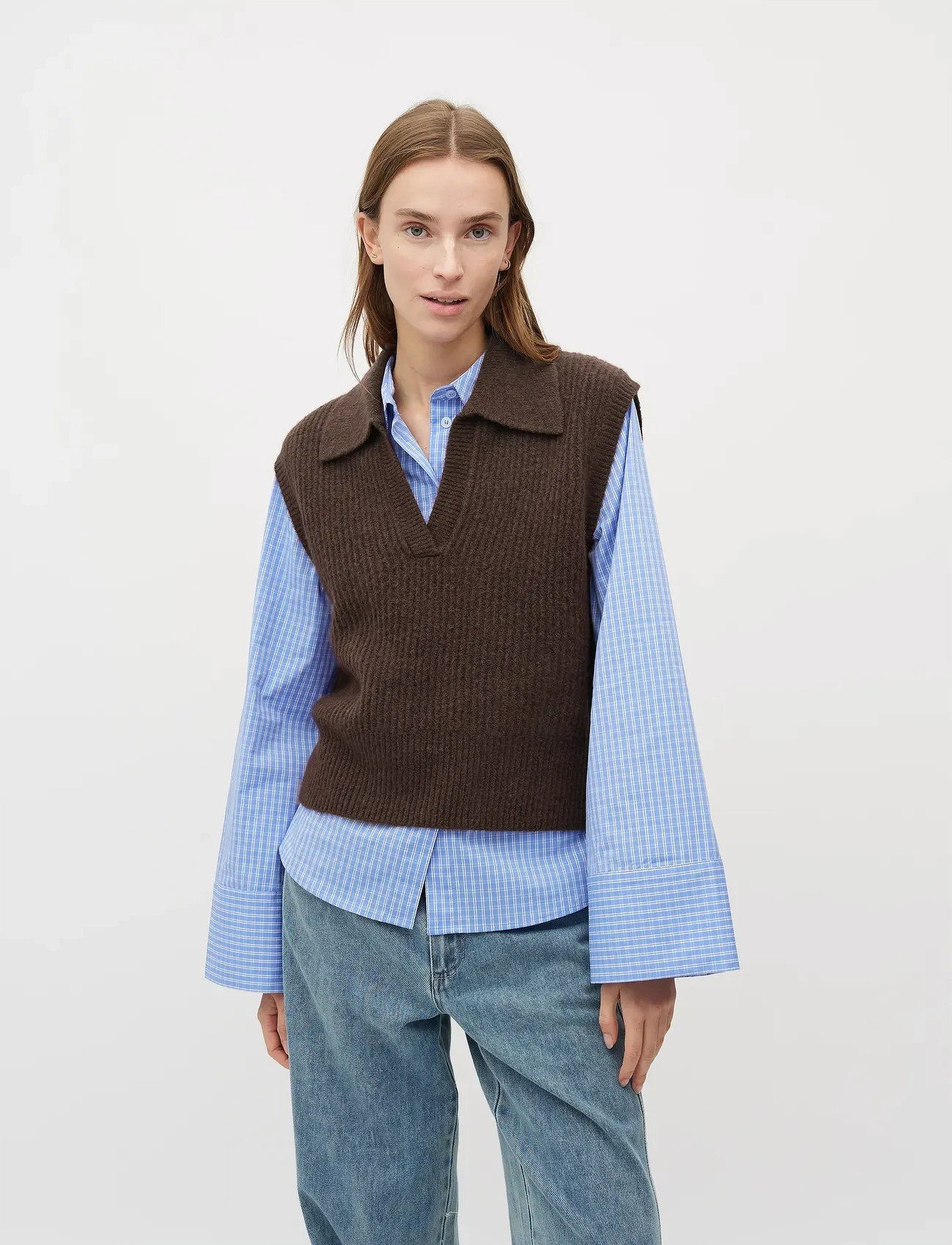mbyM Ritika-M, XS, Brown, Veste > Strikkede Veste, Dame