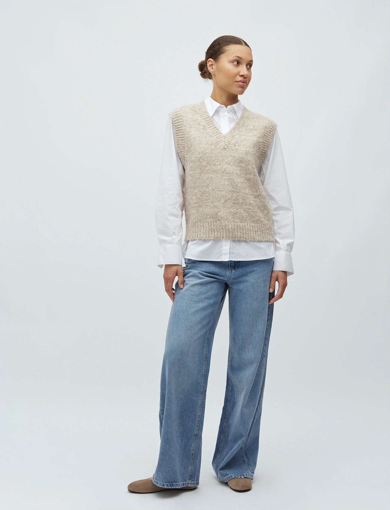 mbyM Allia-M, L, Beige, Veste > Strikkede Veste, Dame