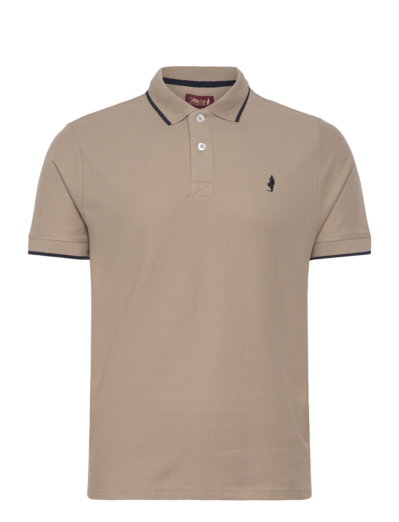 MCS River Reg Cot Pq Mcs M Polo, M, Beige, Poloer > Kortærmede, Herre