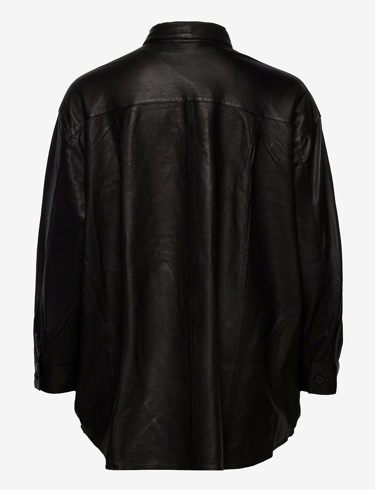 MDK / Munderingskompagniet - Agnes thin leather shirt - overshirts - black - 1