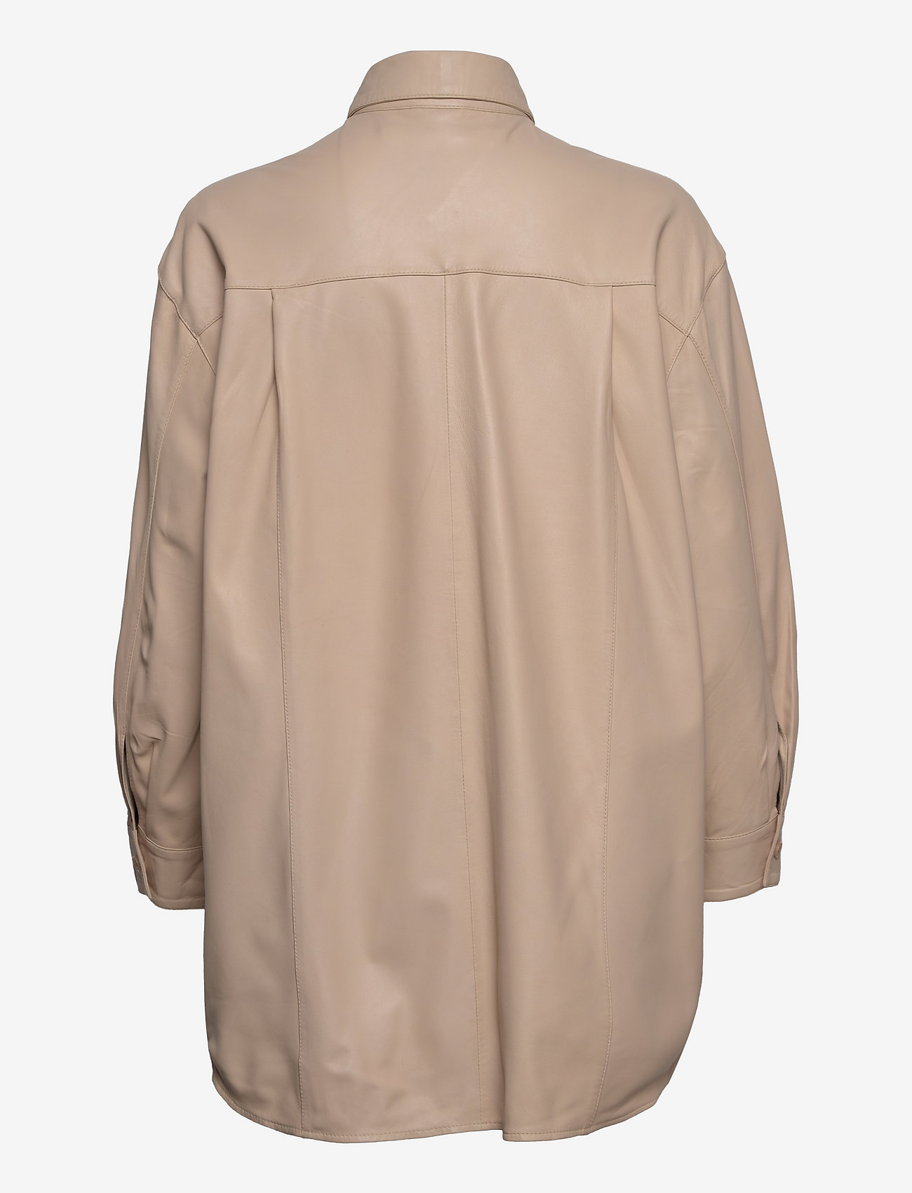 MDK / Munderingskompagniet - Agnes thin leather shirt - overshirts - sand shell - 1