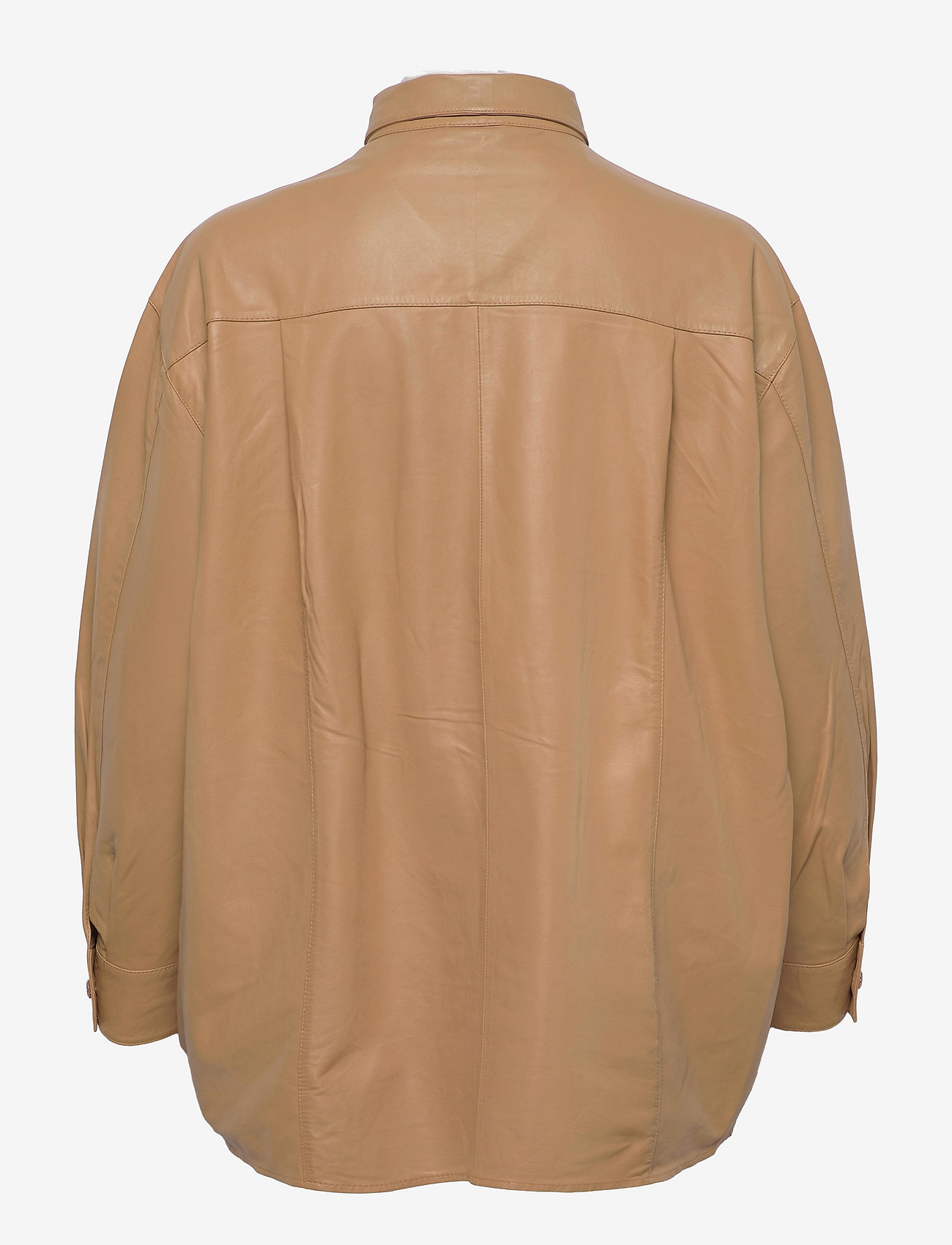 MDK / Munderingskompagniet - Agnes thin leather shirt - overshirts - tan - 1