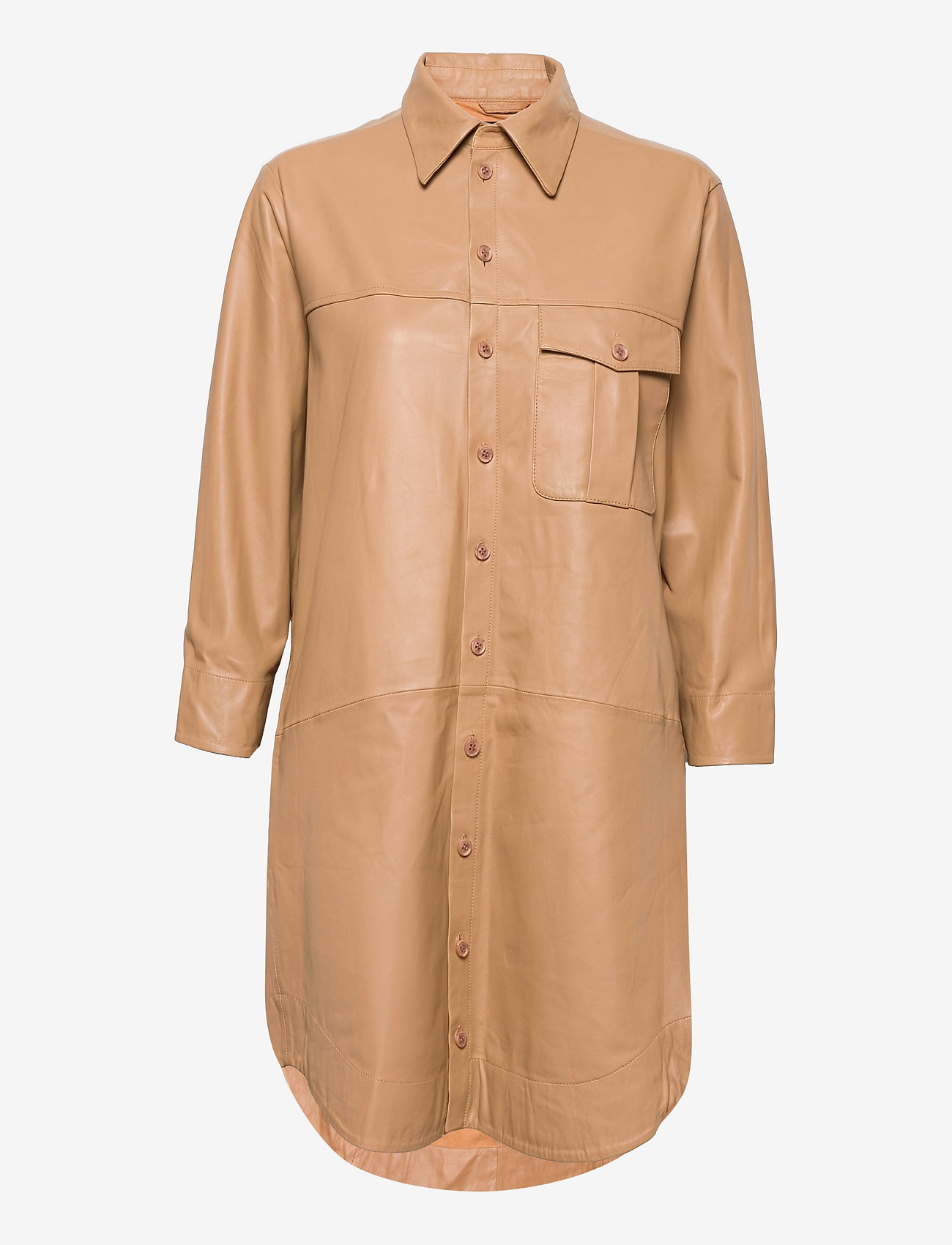 MDK / Munderingskompagniet - Chili thin leather dress - shirt dresses - tan - 0