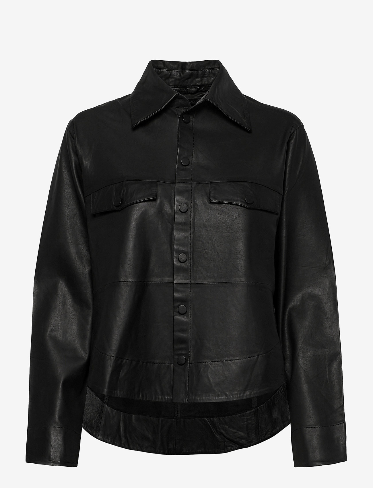 MDK / Munderingskompagniet - Naomi thin leather shirt - long-sleeved shirts - black - 0