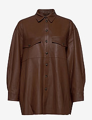 MDK / Munderingskompagniet - Agnes thin leather shirt - overshirts - monks robe - 0