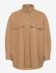 MDK / Munderingskompagniet - Agnes thin leather shirt - overshirts - tan - 0