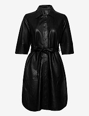 Clare thin leather dress - BLACK