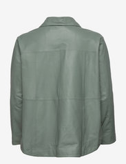 MDK / Munderingskompagniet - Naomi thin leather shirt - long-sleeved shirts - slate grey - 1
