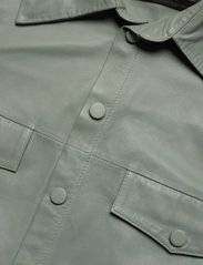 MDK / Munderingskompagniet - Naomi thin leather shirt - long-sleeved shirts - slate grey - 3