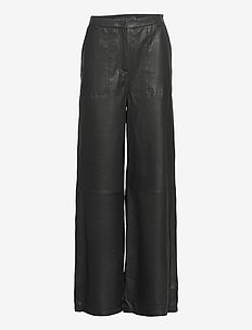 Isa leather pants - leather trousers - black