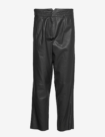 Iris leather pants - leðurbuxur - black