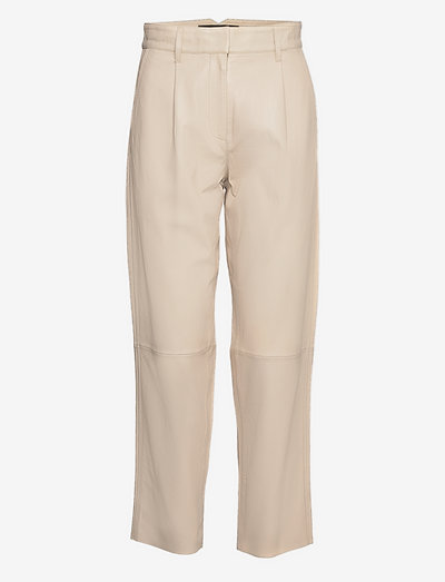 Iris leather pants - leather trousers - sand shell