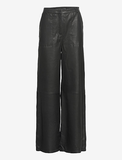 Isa leather pants - leðurbuxur - black