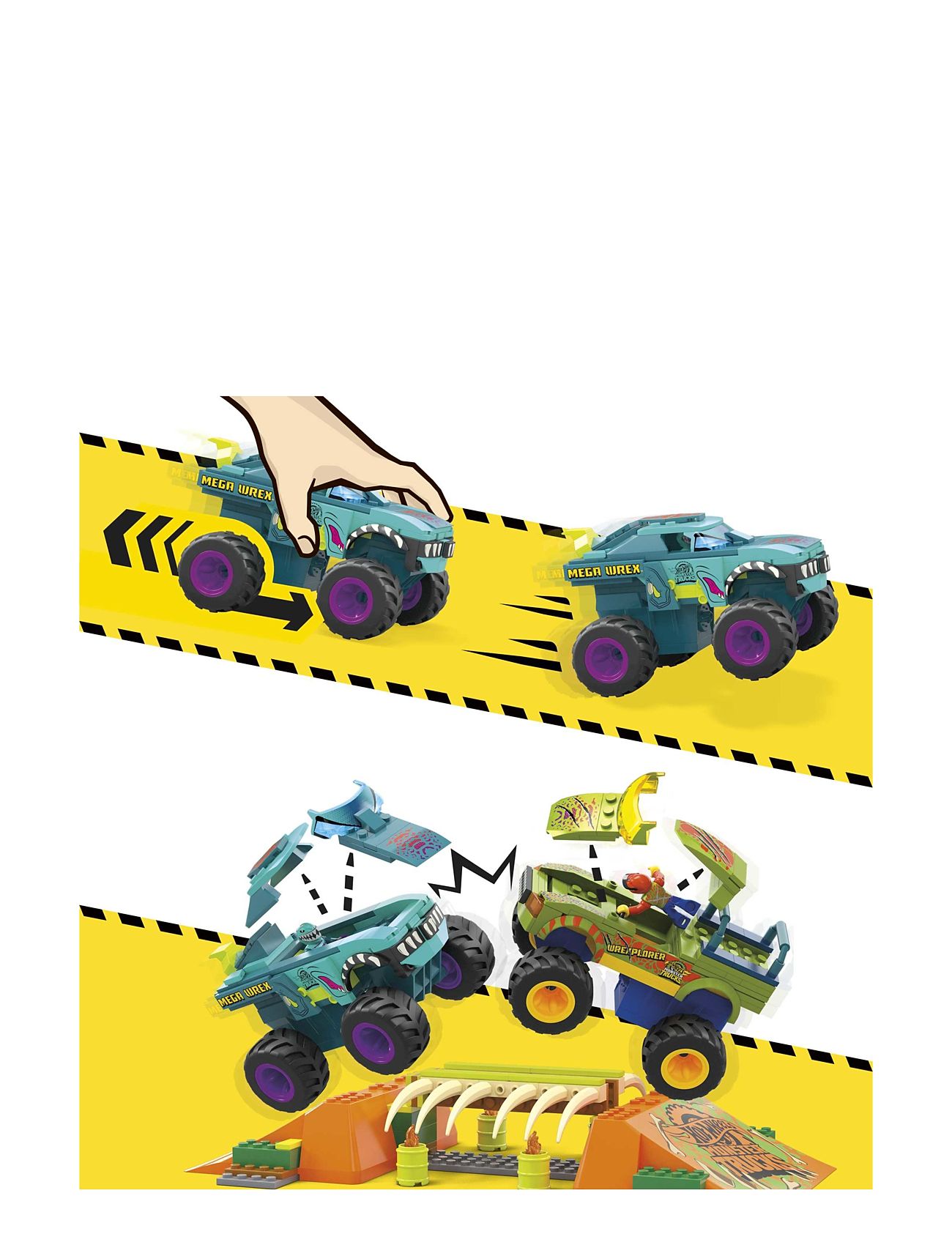 Hot Wheels Smash 'N Crash -Wrex B Yard Stunt Course Toys Toy Cars & Vehicles Race Tracks Multi/patterned MEGA Hot Wheels