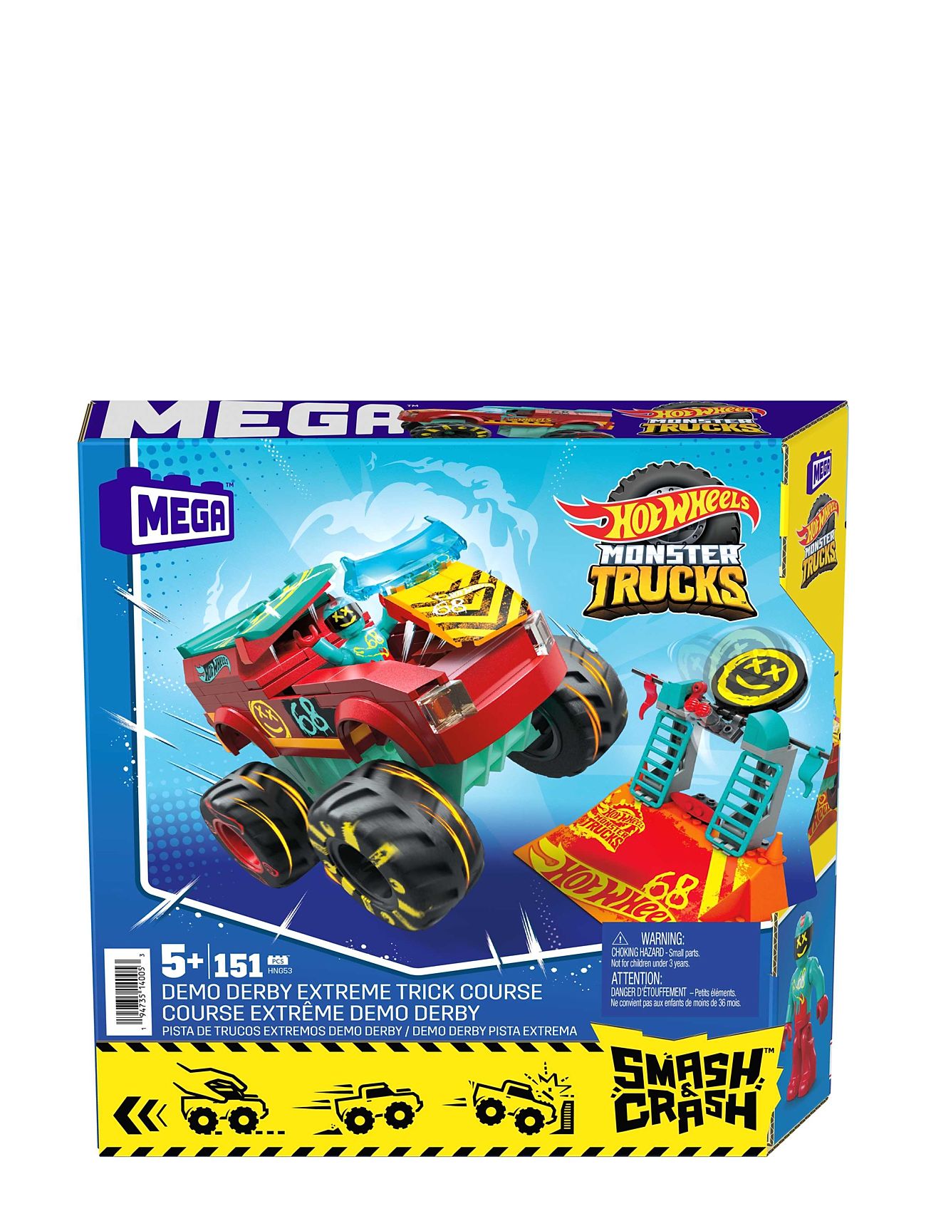 Hot Wheels Smash 'N Crash Demo Derby Extreme Trick Course Toys Toy Cars & Vehicles Race Tracks Multi/patterned MEGA Hot Wheels
