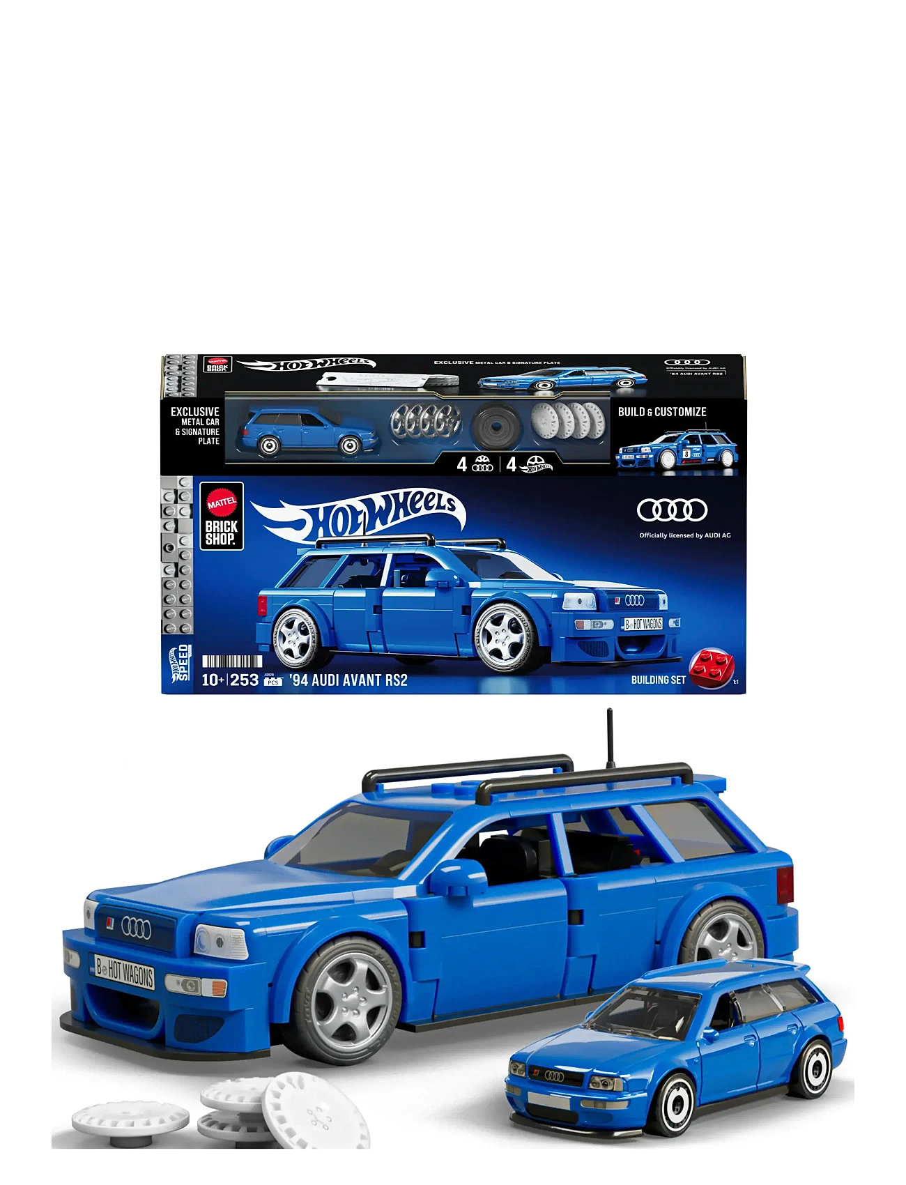 Mattel Brick Shop Brick Shop Hot Wheels '94 Audi Avant Rs2 Building Toy Kit (253 Pieces), For Collectors, One Size, Blue, Toy Cars > Other Toy Cars, B
