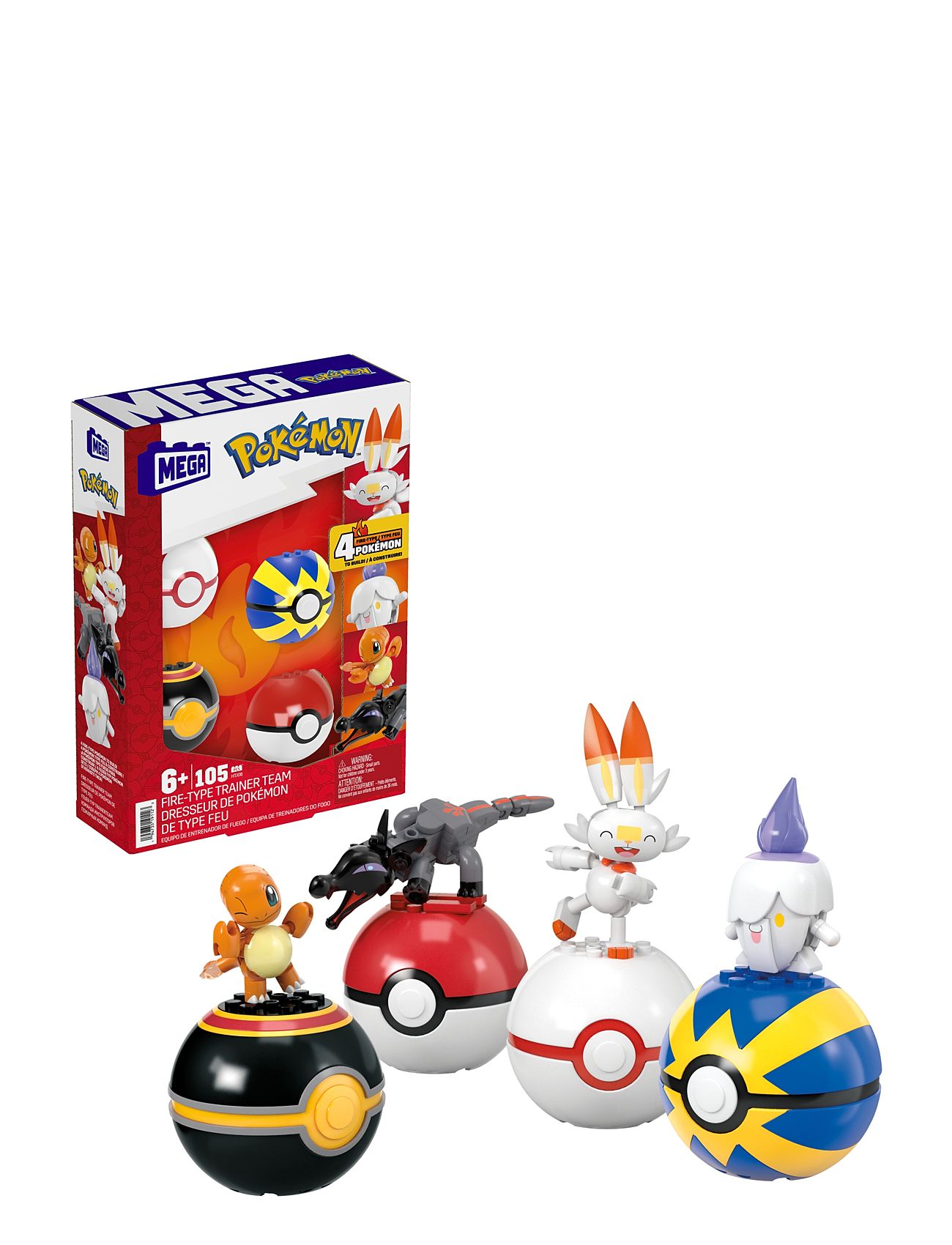 Mega Pokémon Fire-Type Trainer Team Toys Playsets & Action Figures Action Figures Multi/patterned MEGA Pokémon