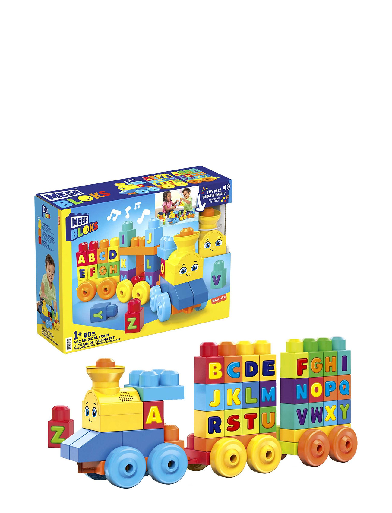Bloks Abc Musical Train Toys Building Sets & Blocks Building Blocks Multi/patterned Mega