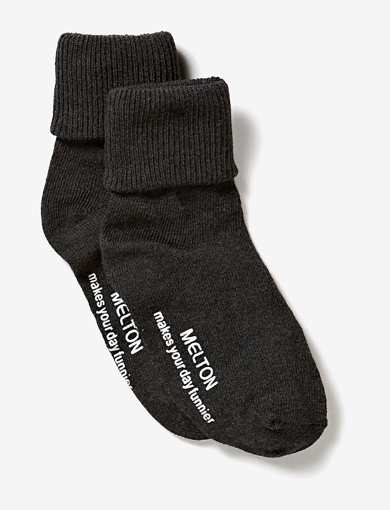 Melton - Cotton socks with anti-slip - strømper - 180/dark grey melange - 0