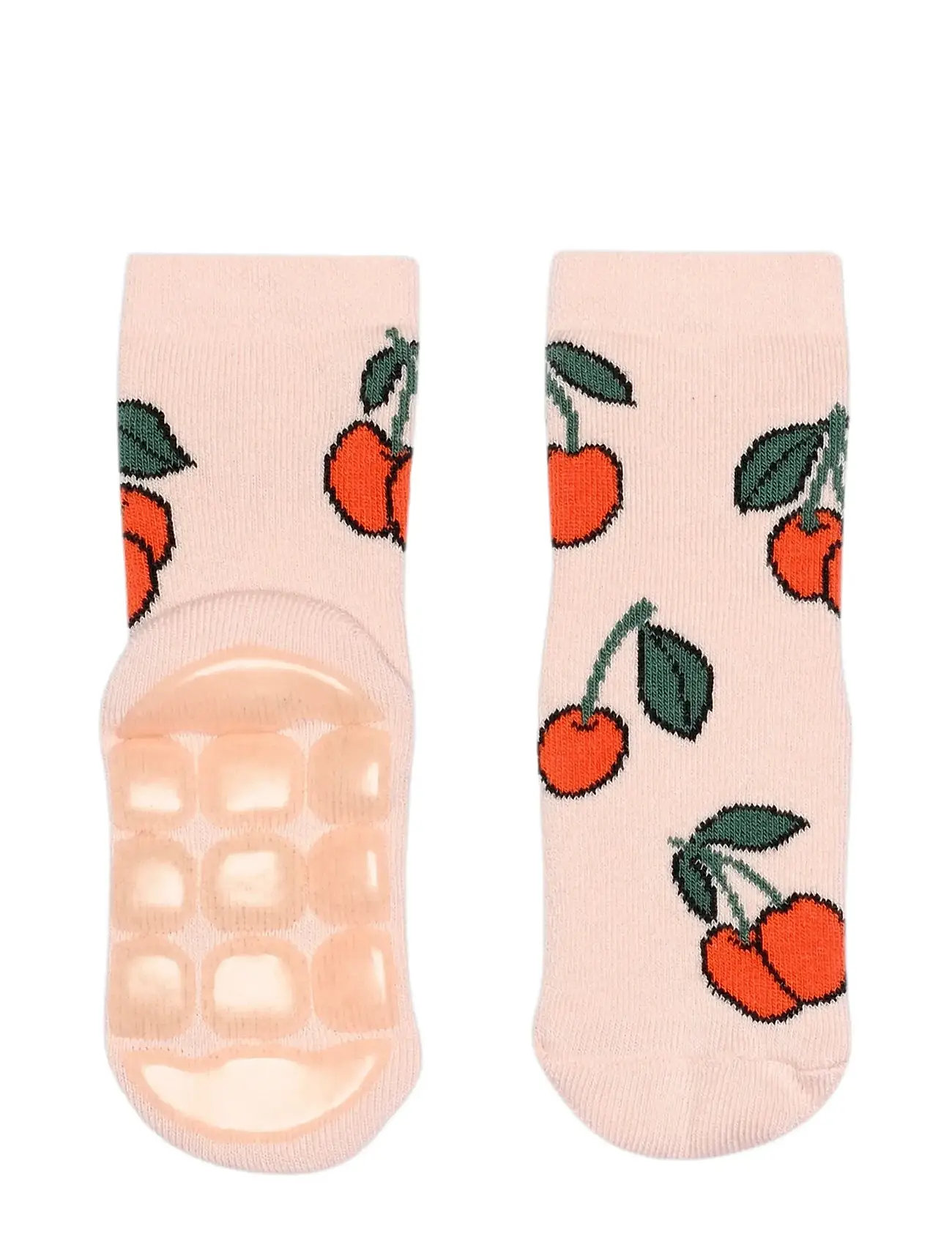 Melton Cherries Socks - Anti-Slip, 27/30, Pink, Sokker Og Strømpebukser > Skridsikre Sokker, Børn