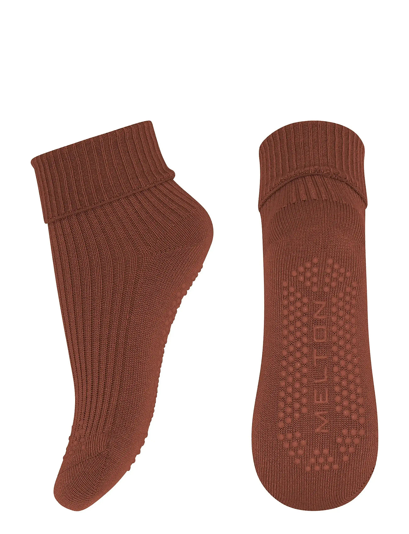 Melton Wool Socks - Anti-Slip, 17/19, Brown, Sokker Og Strømpebukser > Skridsikre Sokker, Børn