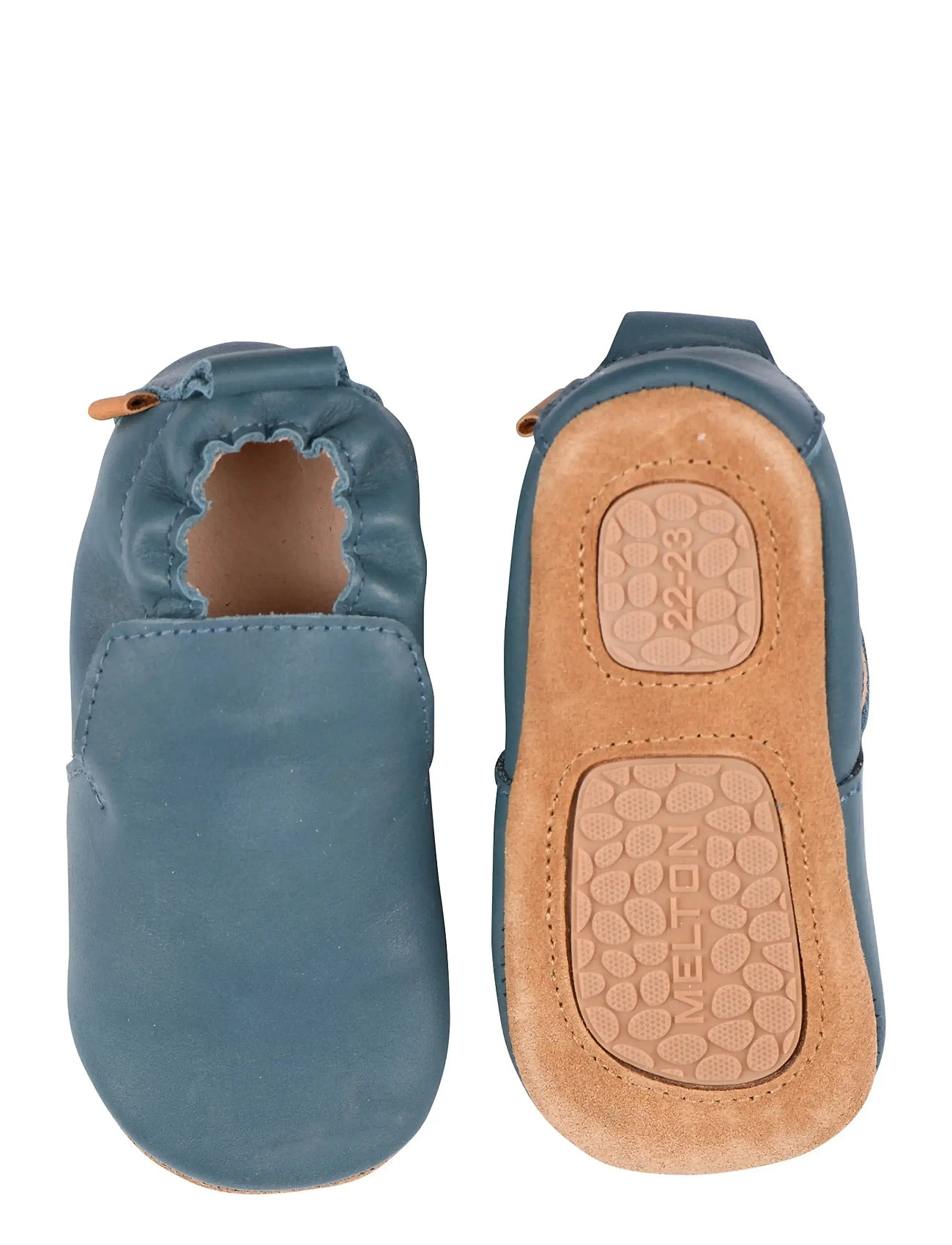 Melton Delicate Leather Slippers, 16/19, Blue, Sko > Tøfler Og Indendørssko, Børn