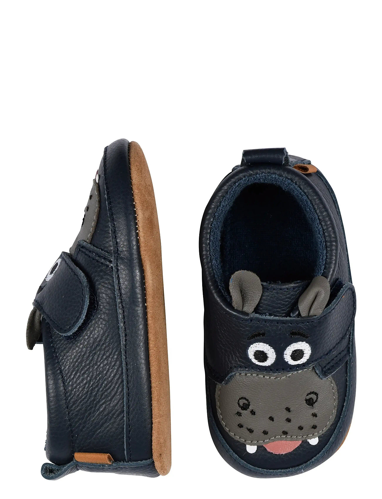 MELTON Hippo Leder Hausschuhe Navy - 16/19 - Kinder