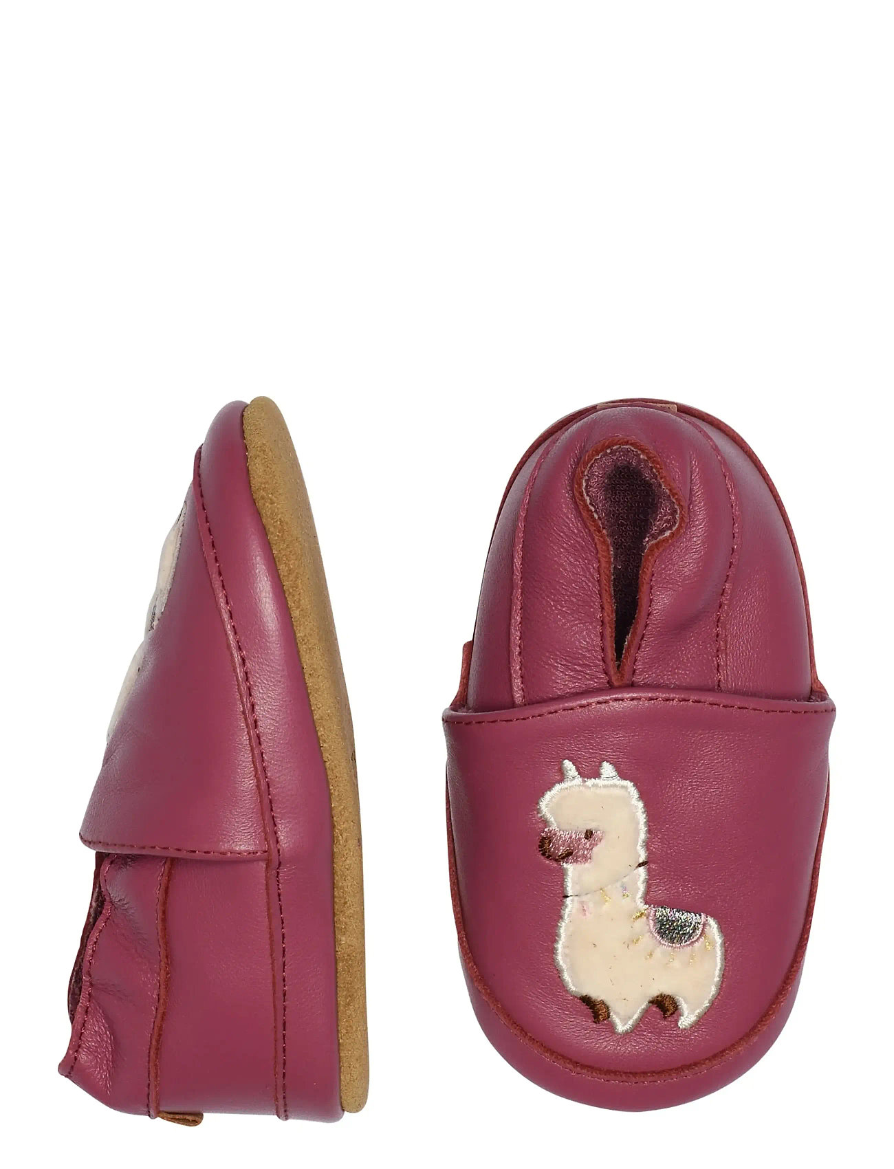 Melton Llama Leather Slippers, 16/19, Pink, Sko > Tøfler Og Indendørssko, Børn