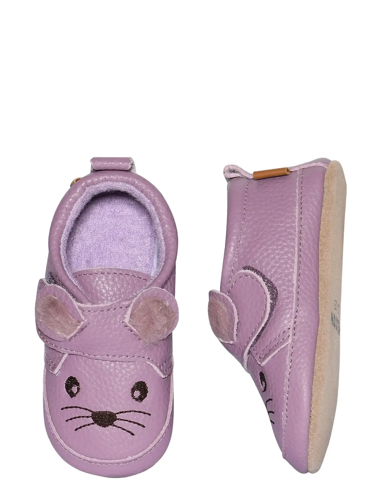 Melton Mouse Leather Slippers, 16/19, Purple, Sko > Tøfler Og Indendørssko, Børn