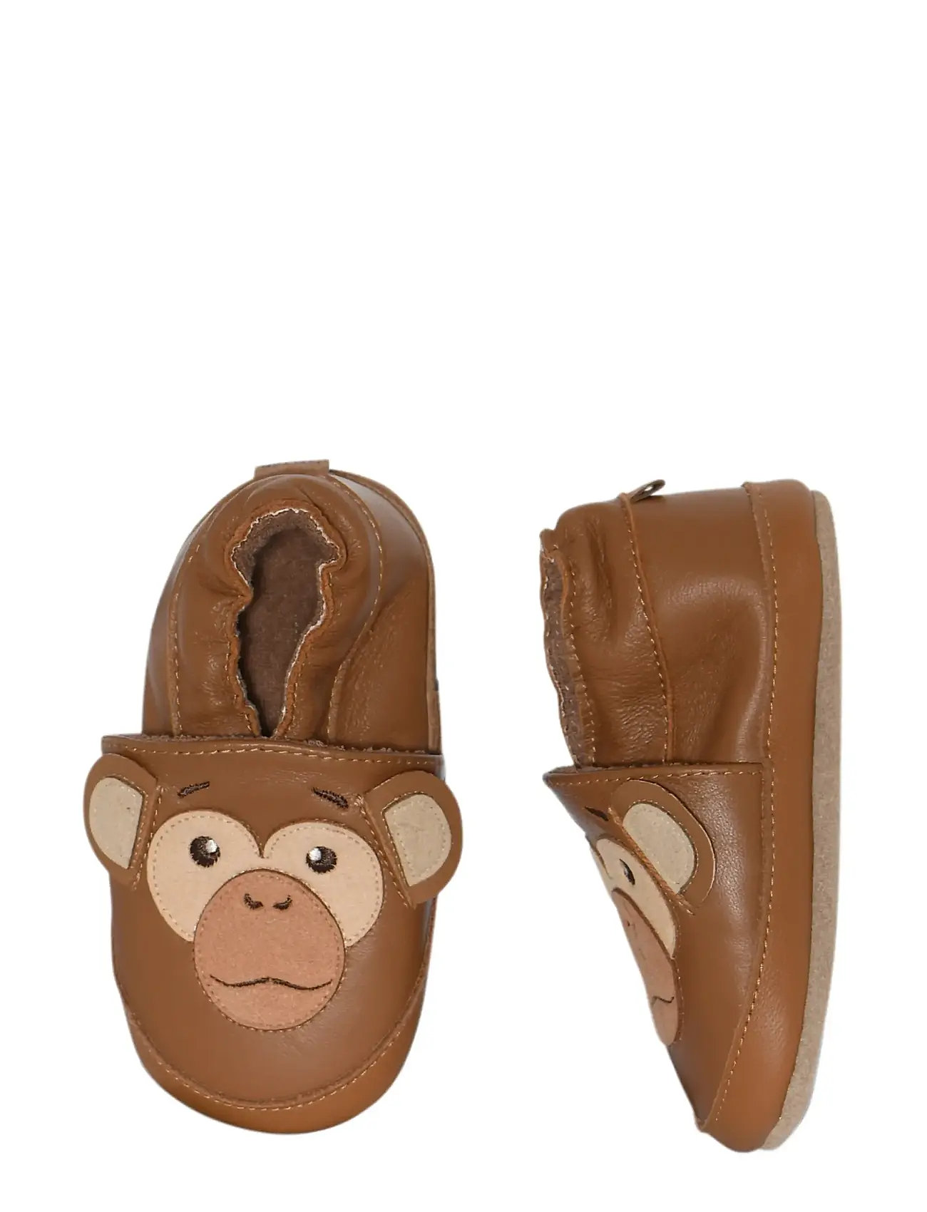 Melton Monkey Leather Slippers, 23/24, Brown, Sko > Tøfler Og Indendørssko, Børn