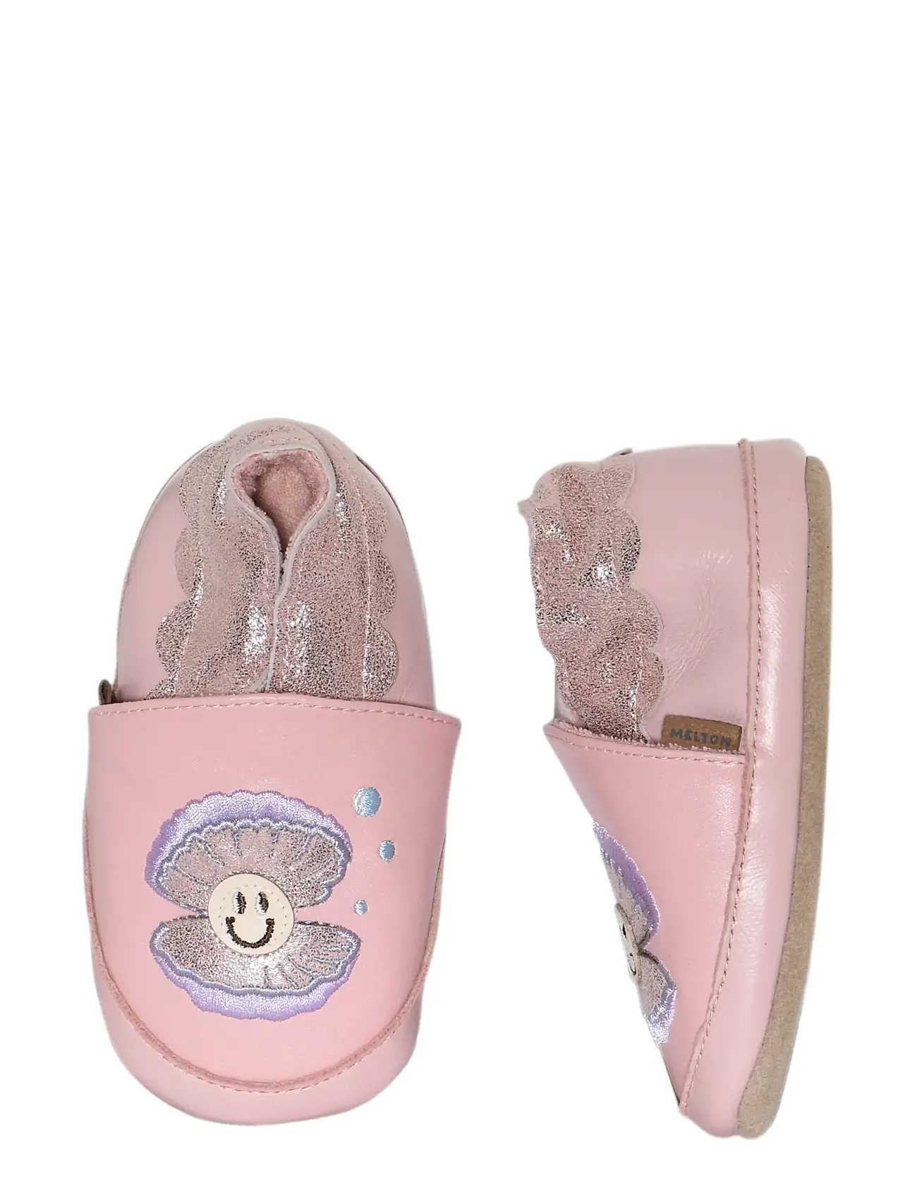 Melton Shell Leather Slippers, 20/21, Pink, Sko > Tøfler Og Indendørssko, Børn