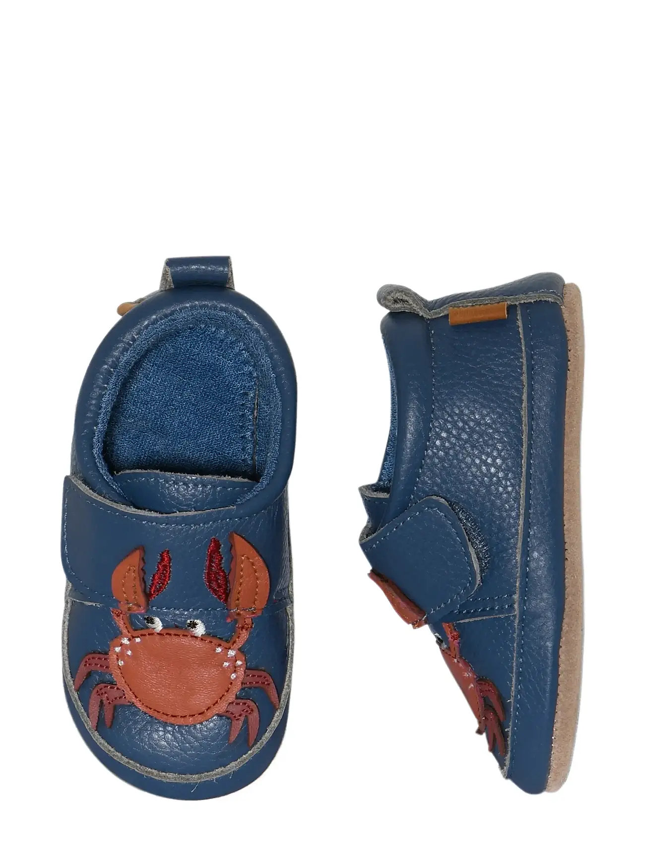 Melton Crabbie Leather Slippers, 20/21, Navy, Sko > Tøfler Og Indendørssko, Børn