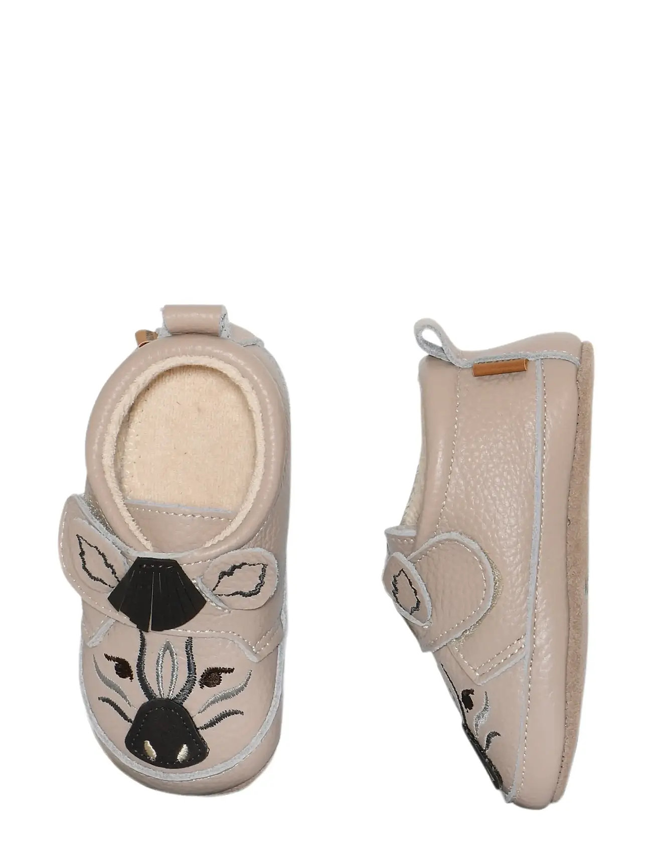 Melton Zebra Leather Slippers, 24/25, Beige, Sko > Tøfler Og Indendørssko, Børn