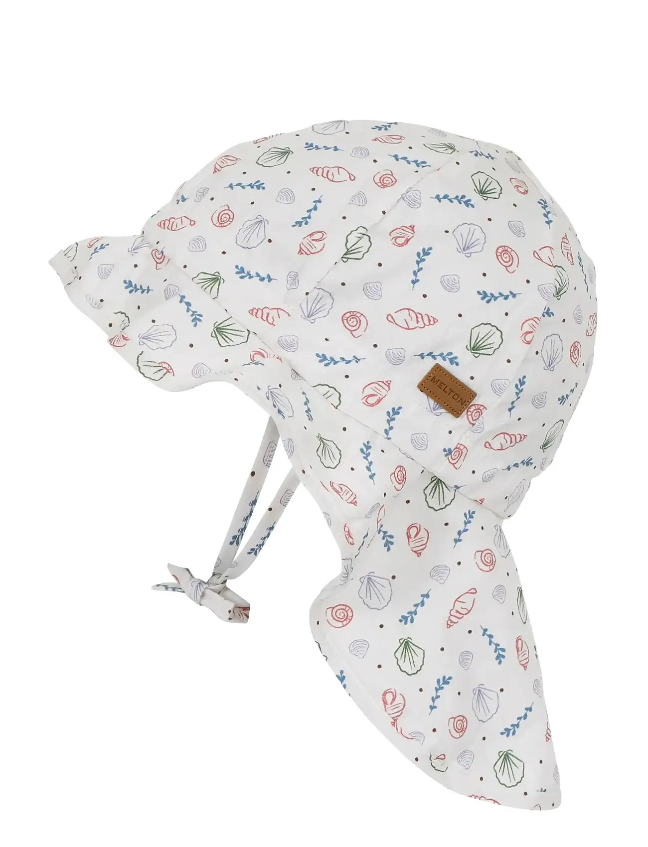 Melton Shells Cap - Neck Shade, 45, White, Tilbehør > Solhatte, Børn