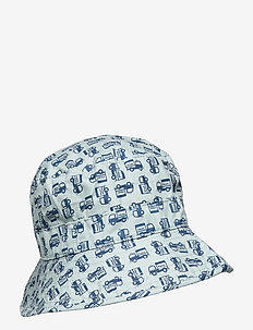 Bucket Hat w/print - bøttehatter - teal sapphire