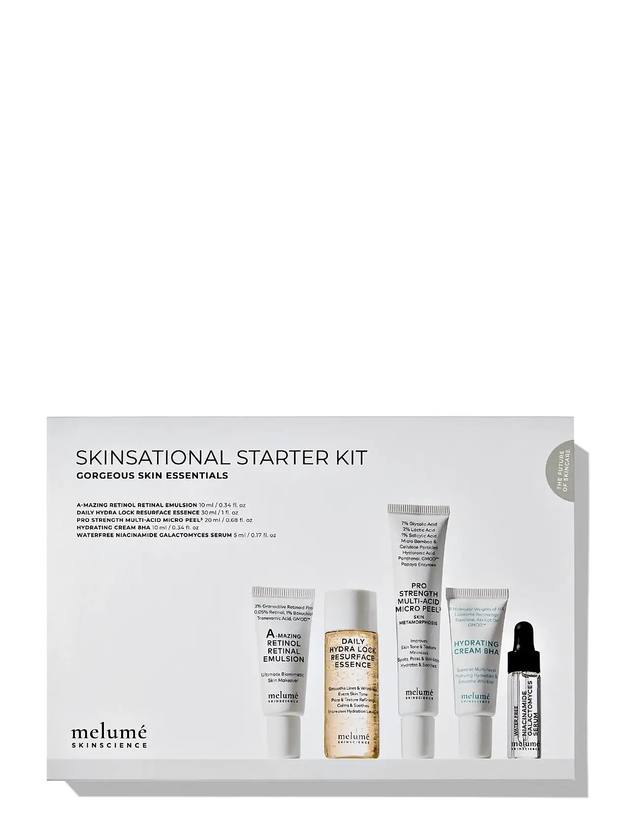 Melumé Skinscience Skinsational Starter Kit, 5 PCS, Nude, Toners > Essence, Dame