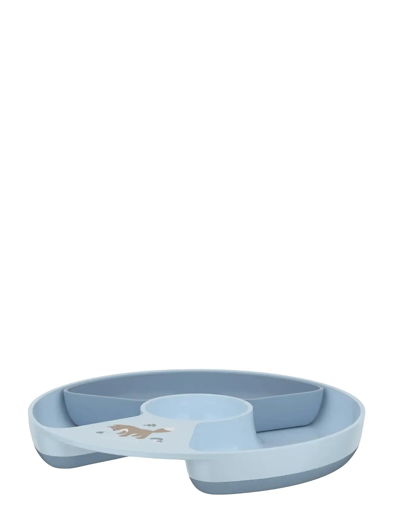 Mepal Børnetallerken Med Opdeling Mio Forest Friends, 20X20X2.7 cm, Blue, Tallerkener Og Skåle > Tallerkener, Børn