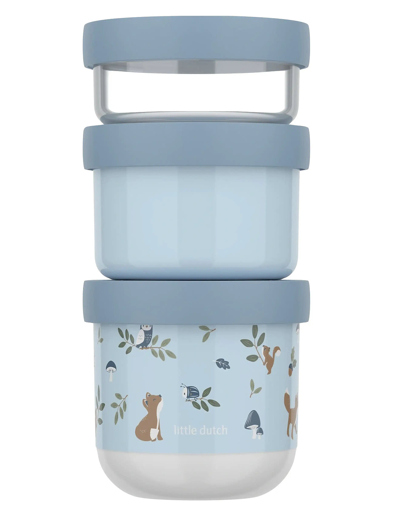 Mepal Snackboks-Tårn Mio Forest Friends 3 Dele, 8.6X8.6X17.9 cm, Blue, Måltidstid > Madkasser, Børn