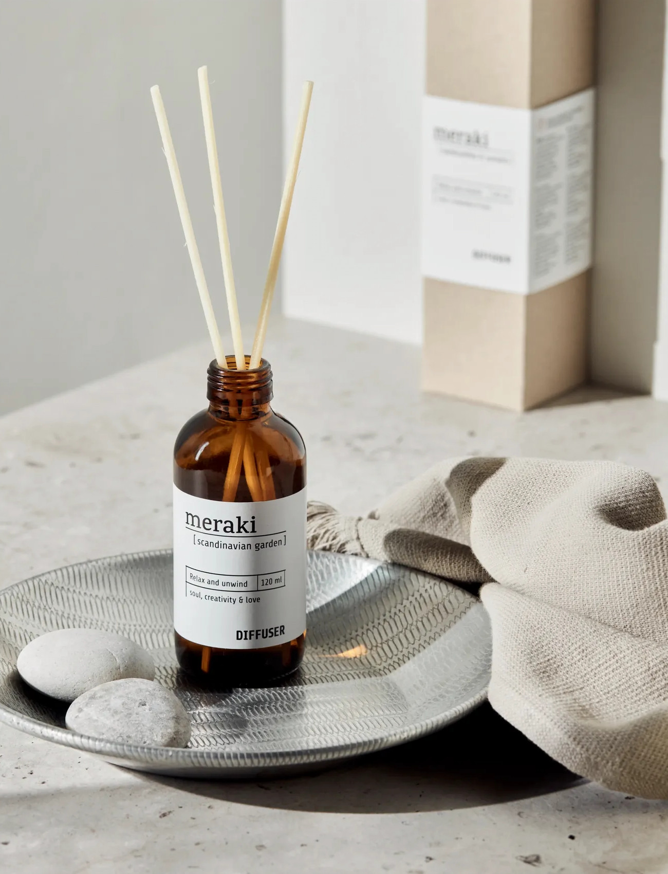 meraki Diffuser W. 7 Sticks, Scandinavian Garden, 120 ml, Nude, Hjem > Duftspredere, Dame