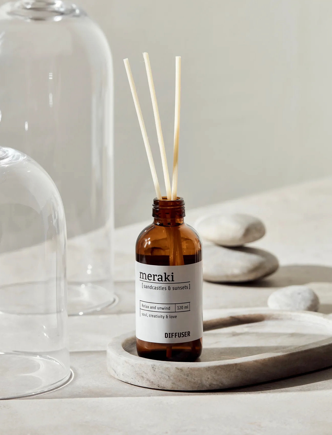 meraki Diffuser W. 7 Sticks, Sandcastles & Sunsets, 120 ml, Brown, Hjem > Duftspredere, Dame