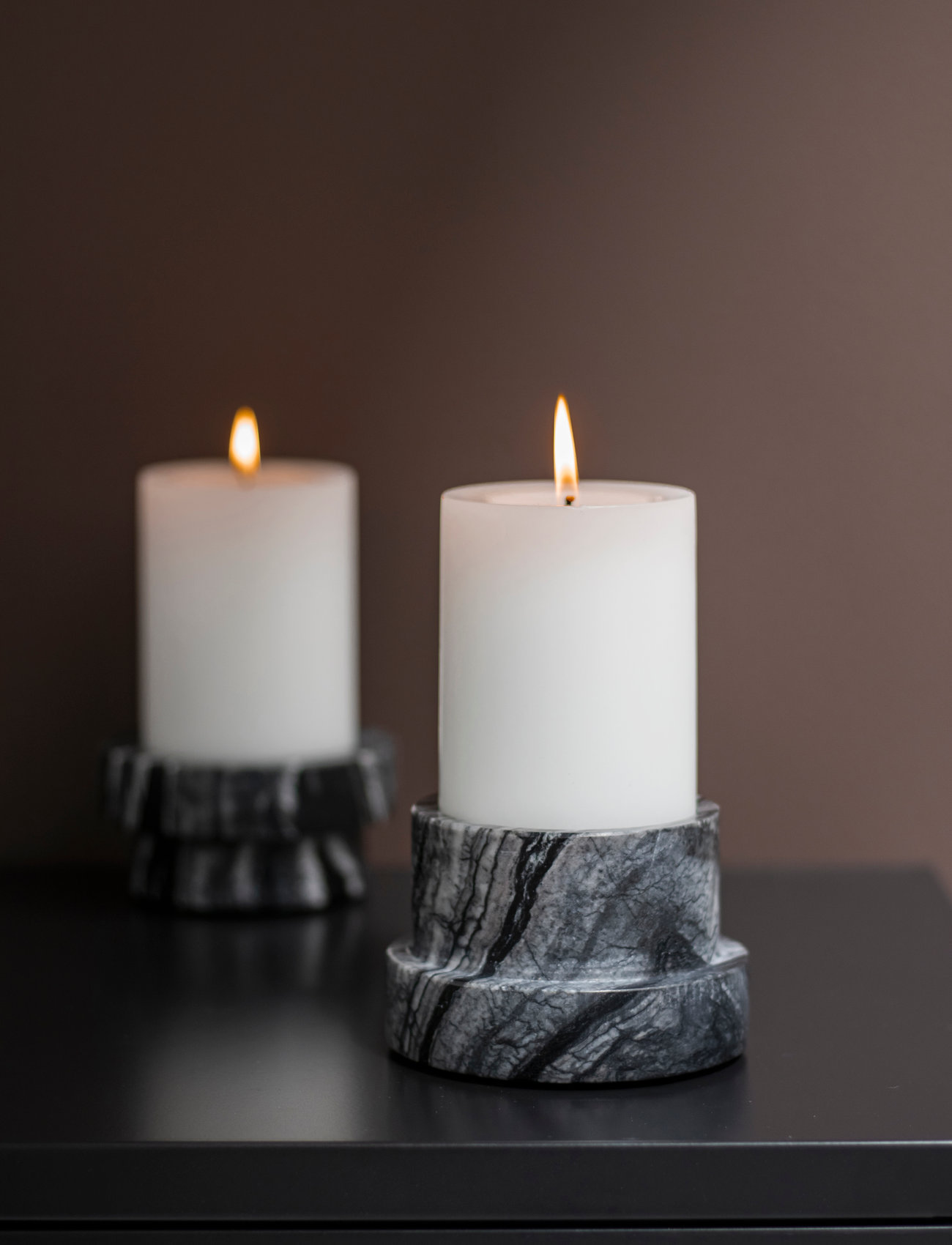 Mette Ditmer Marble Block Candleholder, Tall, One Size, Black, Lysestager & Lanterner > Lysestager, Unisex