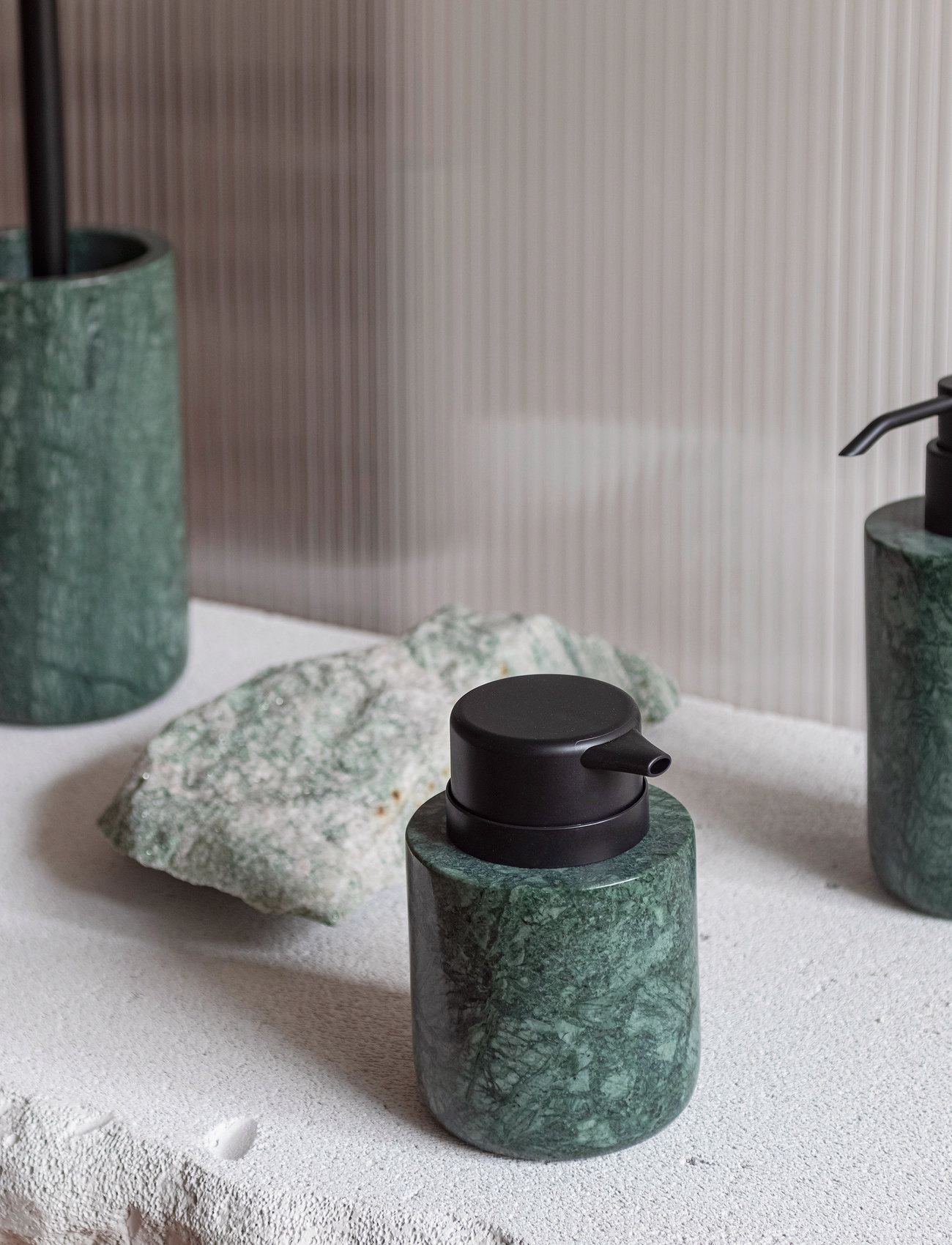 Mette Ditmer Marble Dispenser, Ø8.5X H12.5 cm, Green, Badeværelsesinteriør > Sæbepumper Og Sæbekopper, Unisex