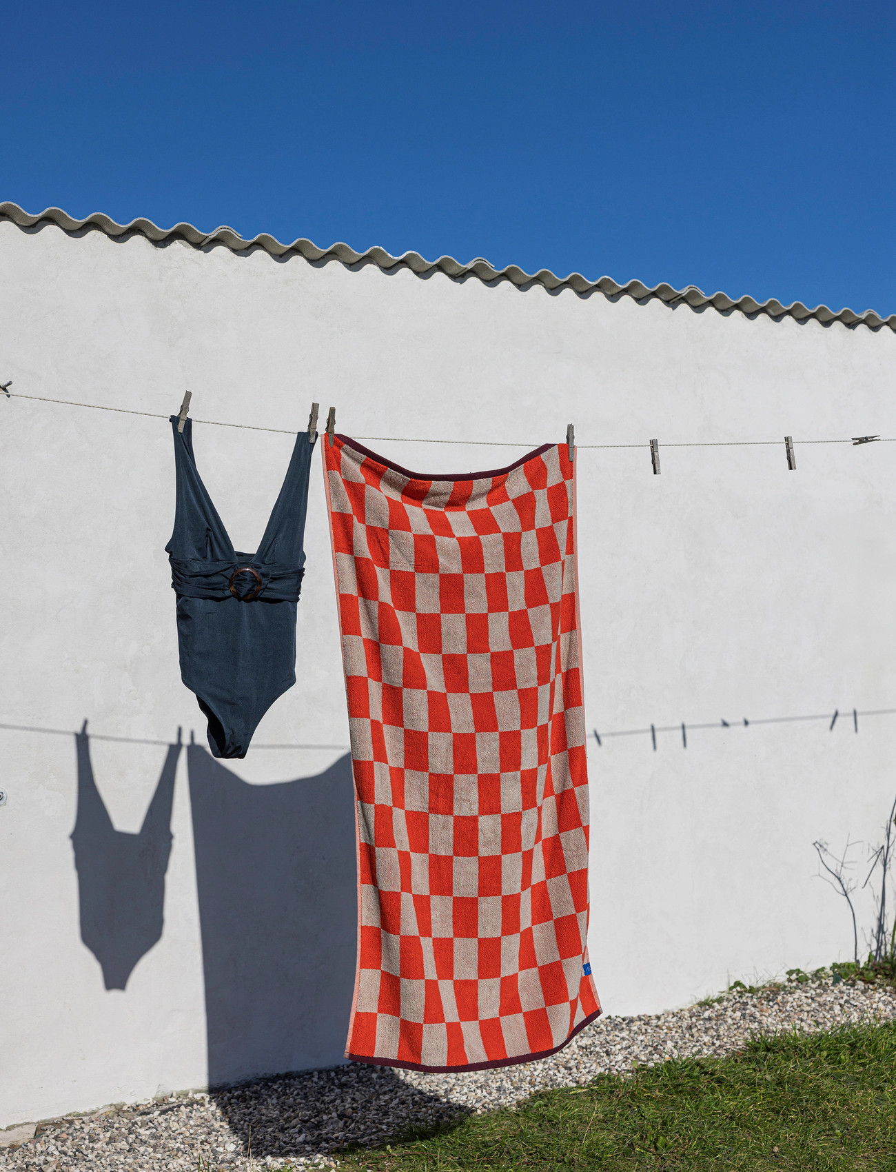 Mette Ditmer Retro Bath Towel, 70X133 cm, Orange, Håndklæder & Badehåndklæder > Badehåndklæder, Unisex