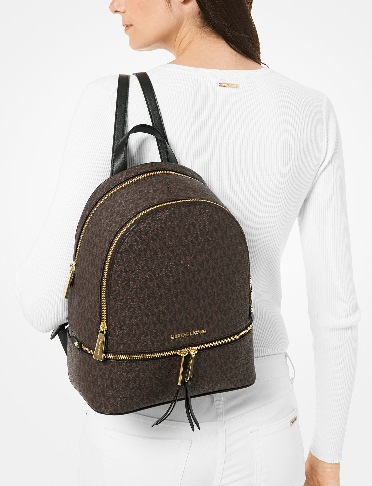 mk backpack brown