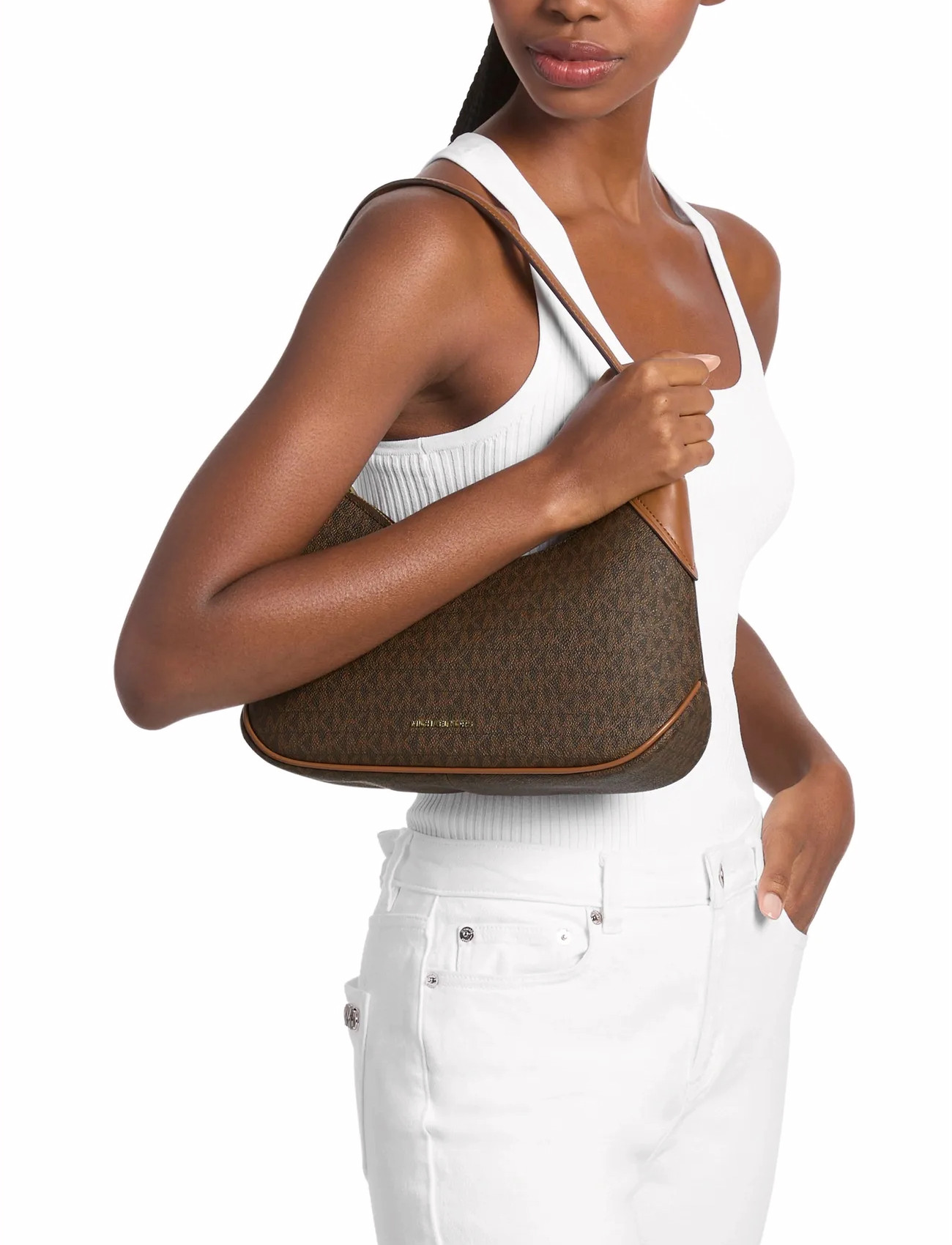 Michael Kors Md Conv Pouchette Xbody, One Size, Brown, Tasker > Tasker Med Tophåndtag, Dame