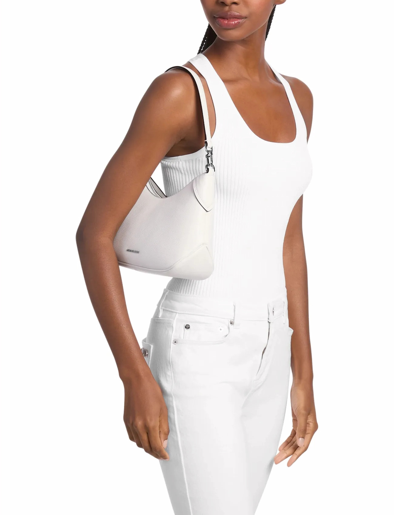 Michael Kors Md Conv Pouchette Xbody, One Size, White, Tasker > Tasker Med Tophåndtag, Dame